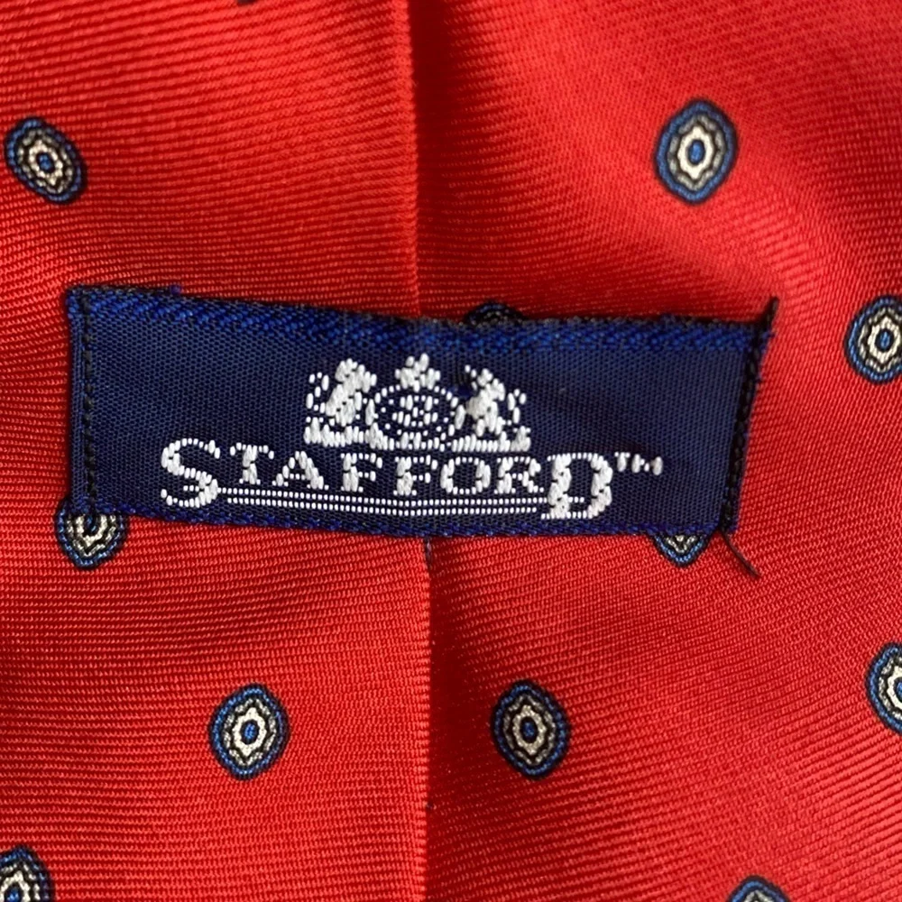 Stafford Neck Tie 58” Men Necktie Stafford Red Blue Green Geometric Classic